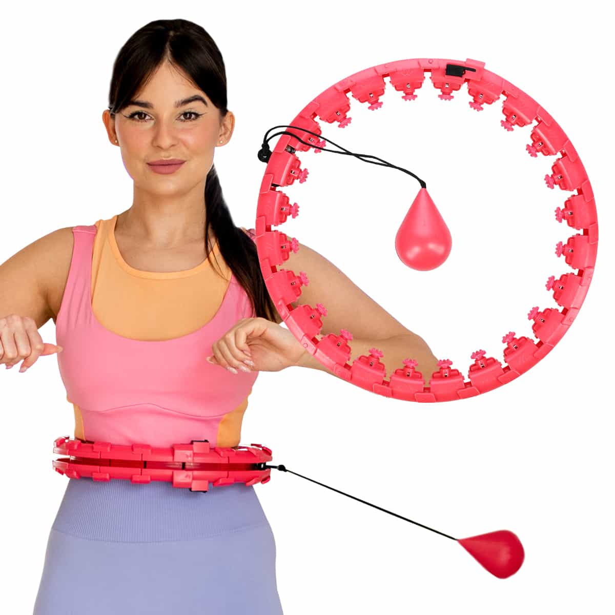 FH01 Red weighted hula hoop - ideal for exercise and massage 3