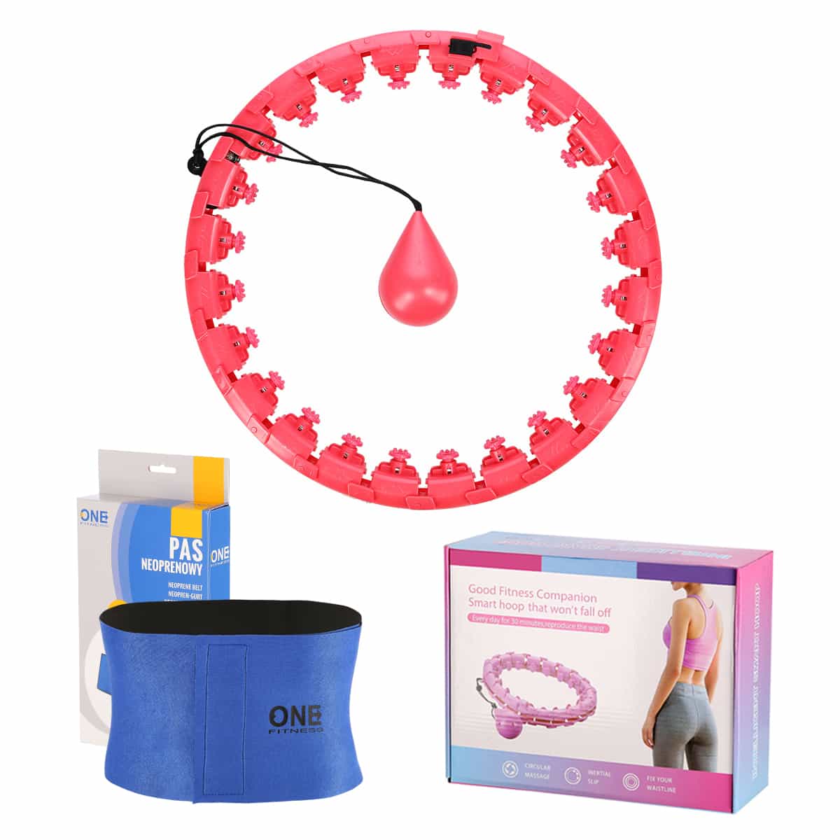 FH01 Red weighted hula hoop - ideal for exercise and massage 4