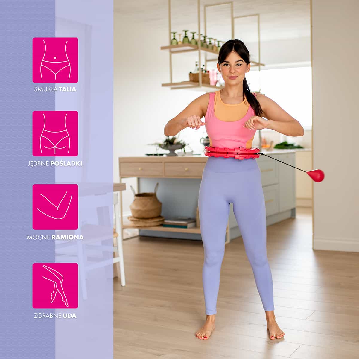 FH01 Red weighted hula hoop - ideal for exercise and massage 5