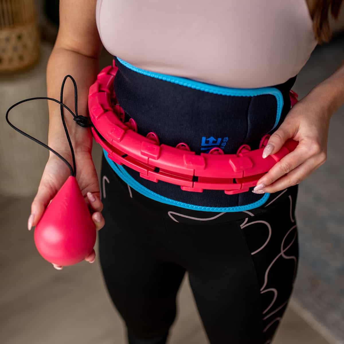 FH01 Red weighted hula hoop - ideal for exercise and massage 8