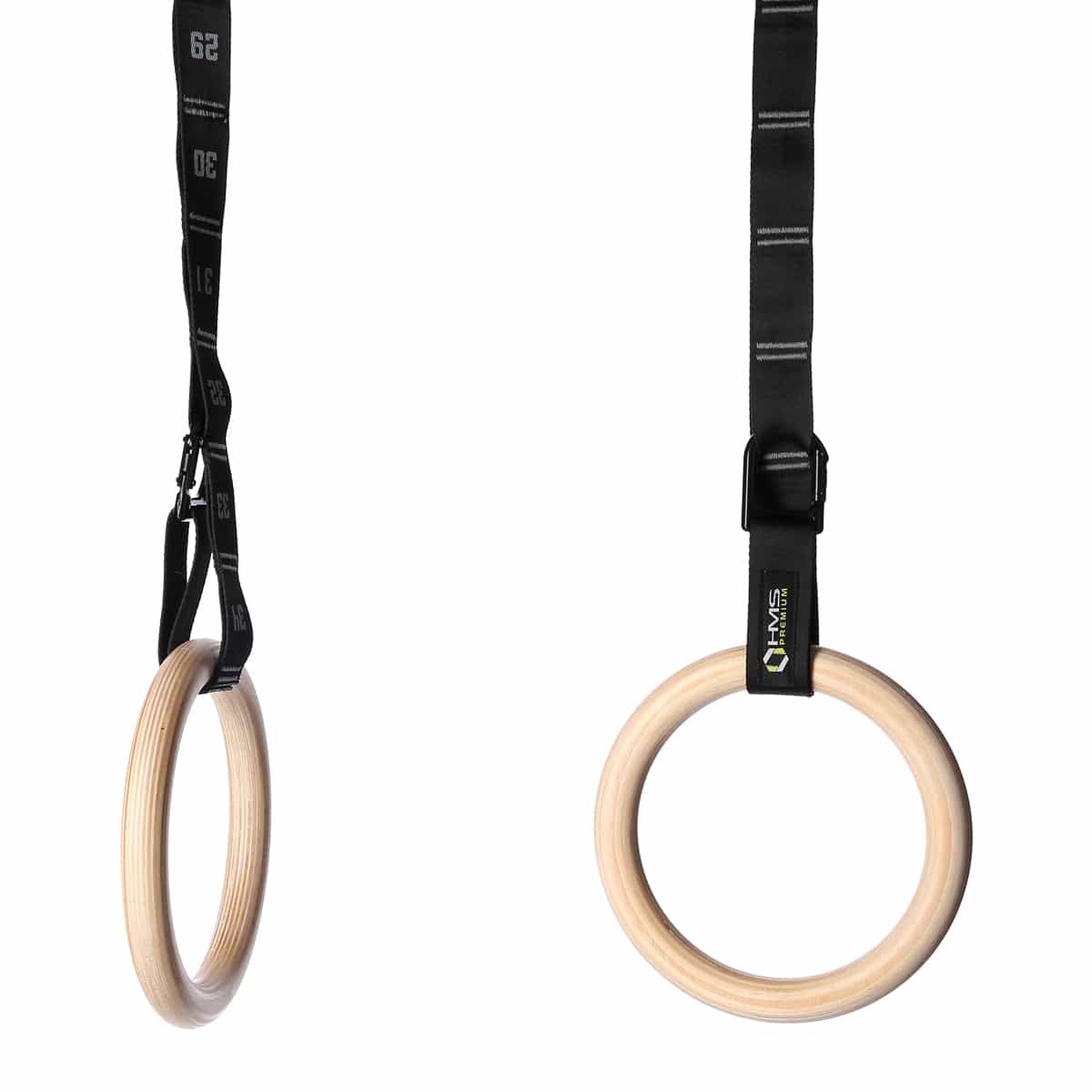 HMS Premium Wooden Gymnastic Rings TX08 with measuring tape - ideal for Cross training 5