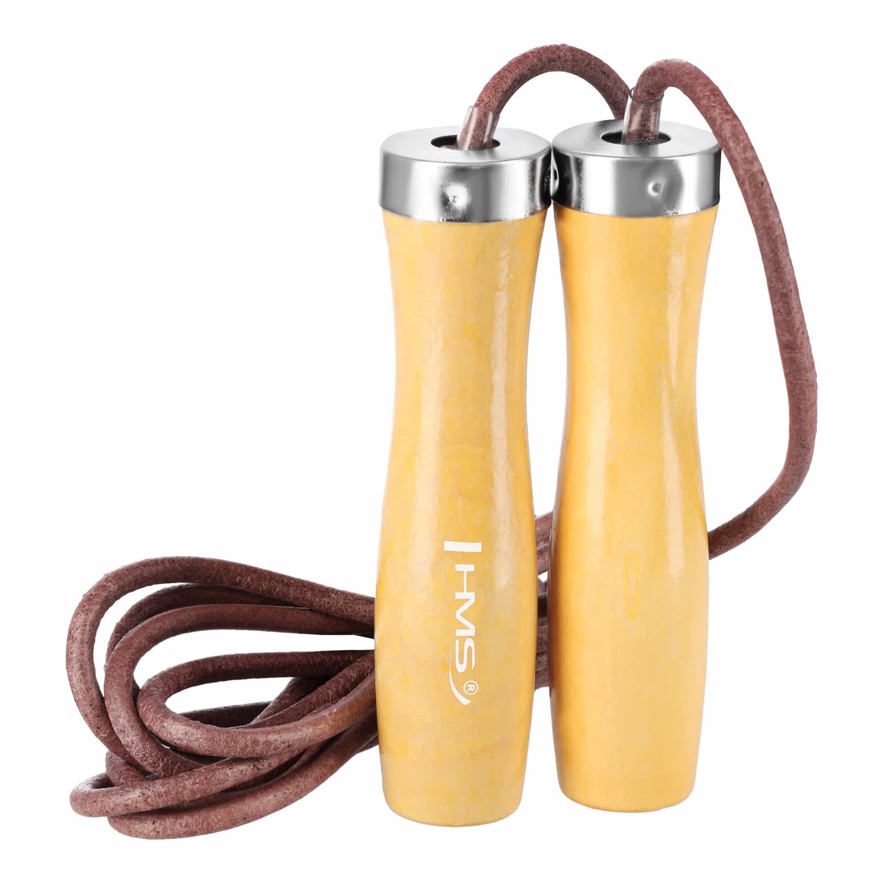 HMS SK07 Leather jump rope with wooden handle - improve your fitness! 3