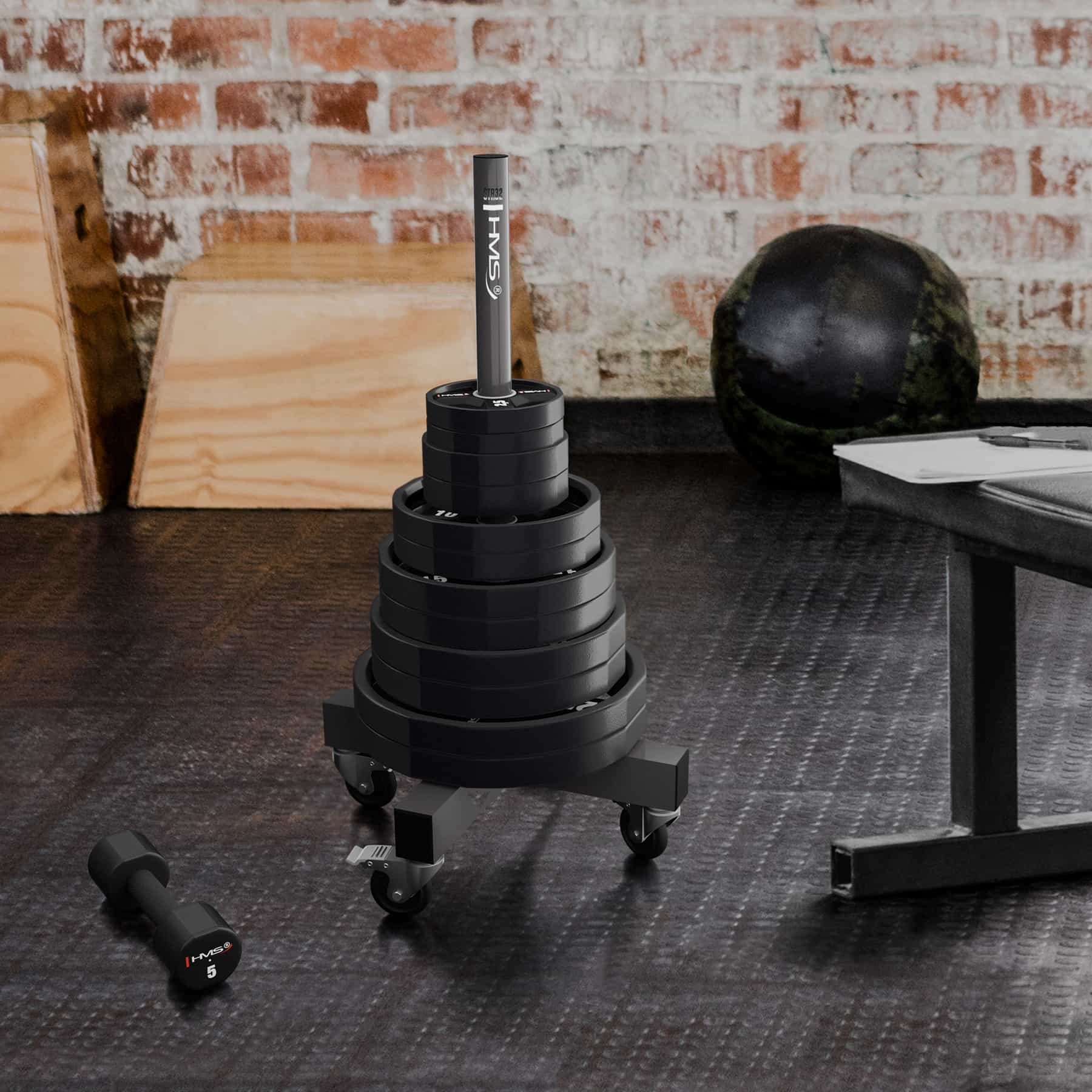 HMS Fitness Olympic Polyurethane Weight Plate CPU 15 kg 10