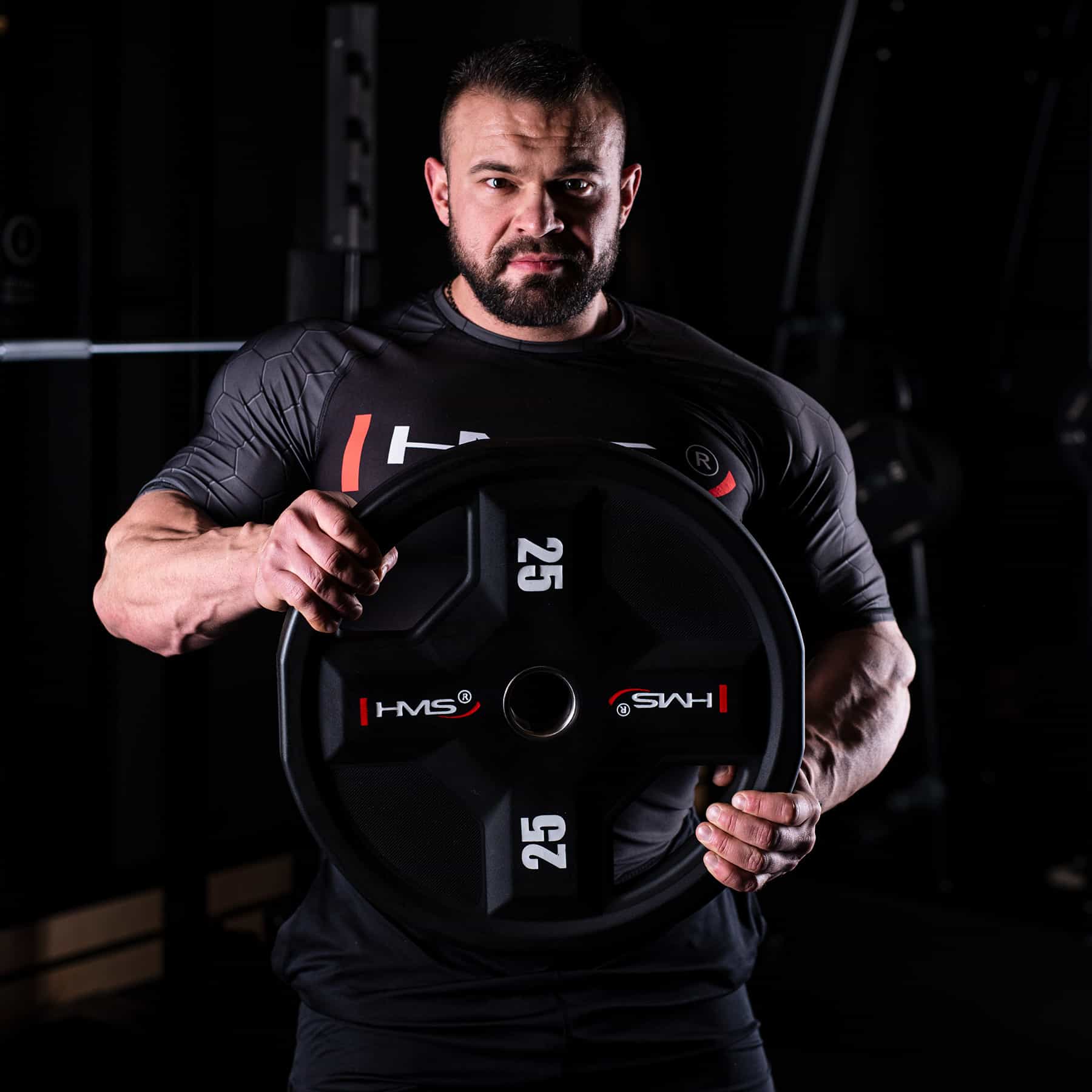 HMS TPC25 Olympic Polyurethane Plate CPU 25 kg - ideal for strength training 2