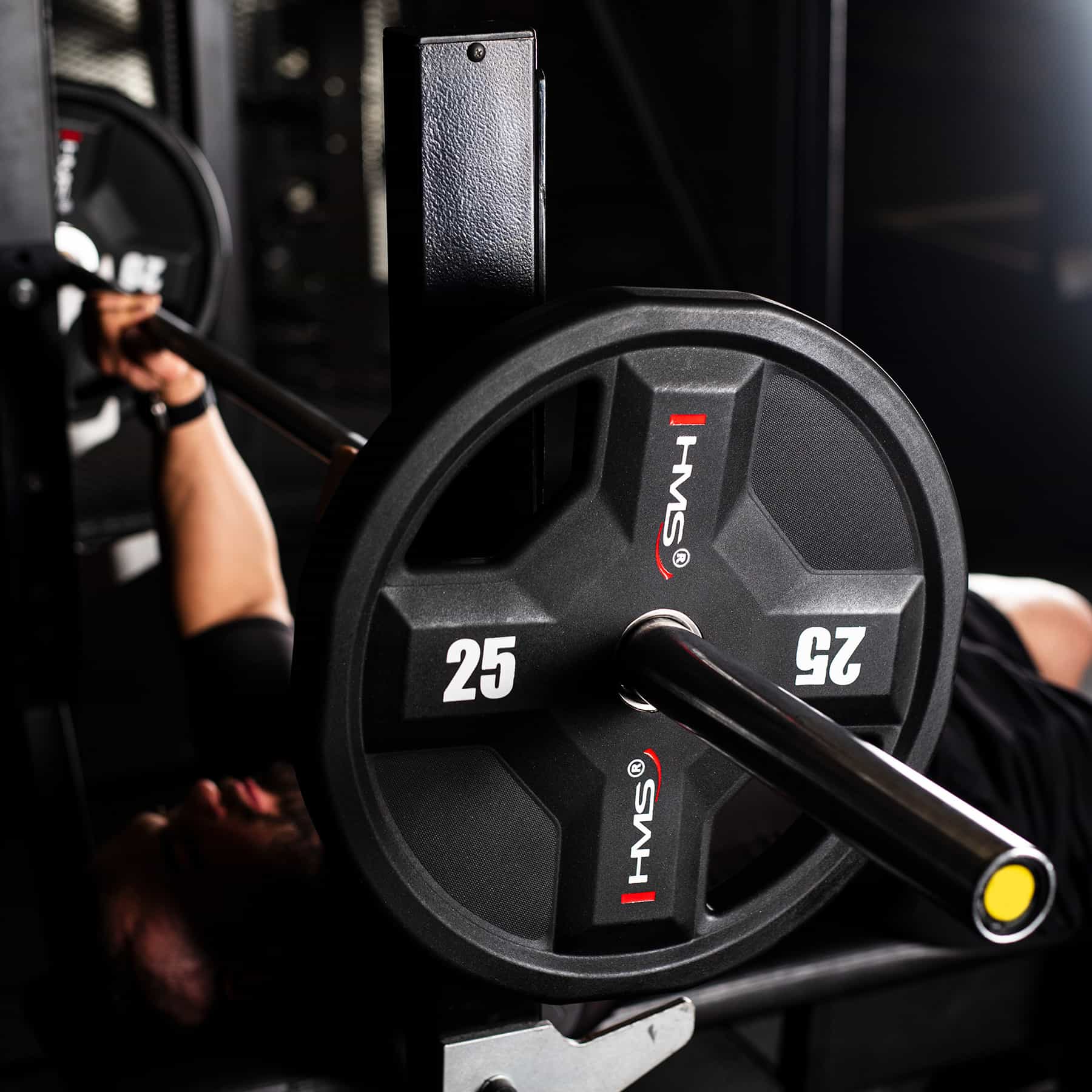 HMS TPC25 Olympic Polyurethane Plate CPU 25 kg - ideal for strength training 3