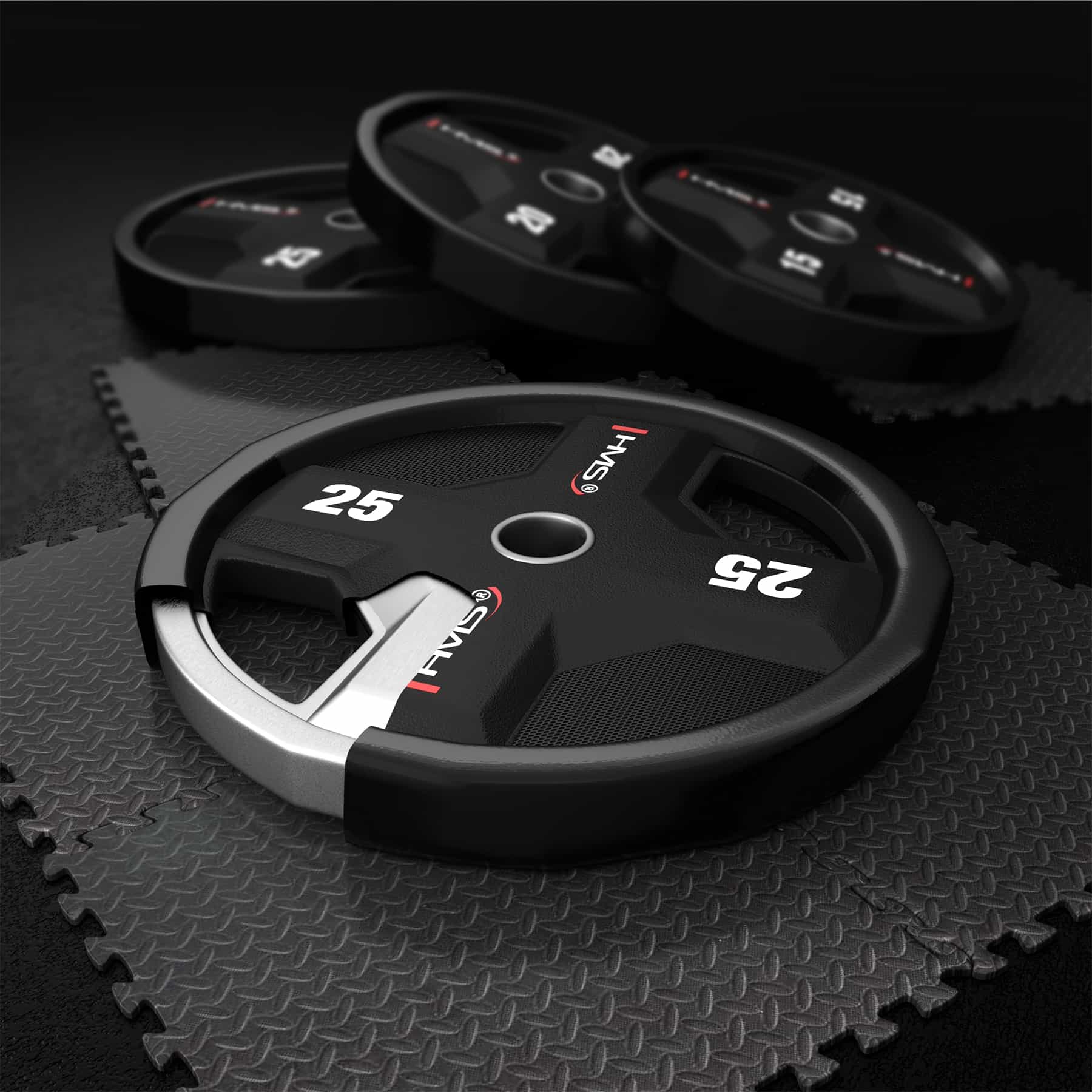 HMS TPC25 Olympic Polyurethane Plate CPU 25 kg - ideal for strength training 6