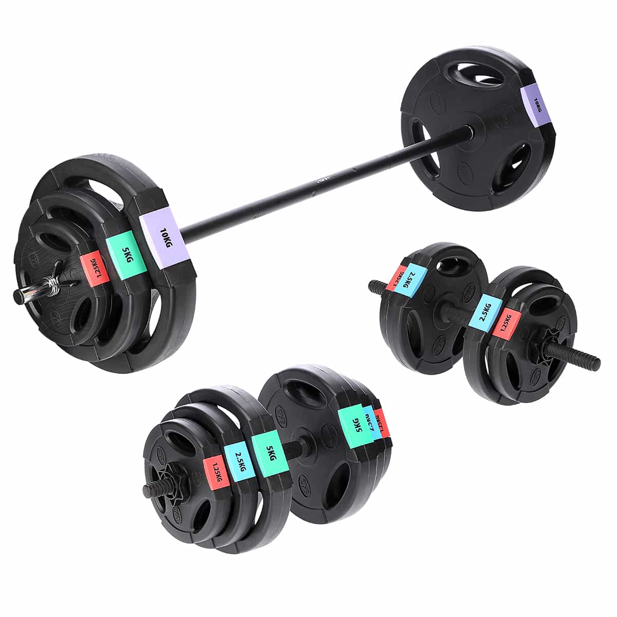 HMS SGSP60 Barbell and Dumbbell Set Composite 62 kg - ideal for home gym 9