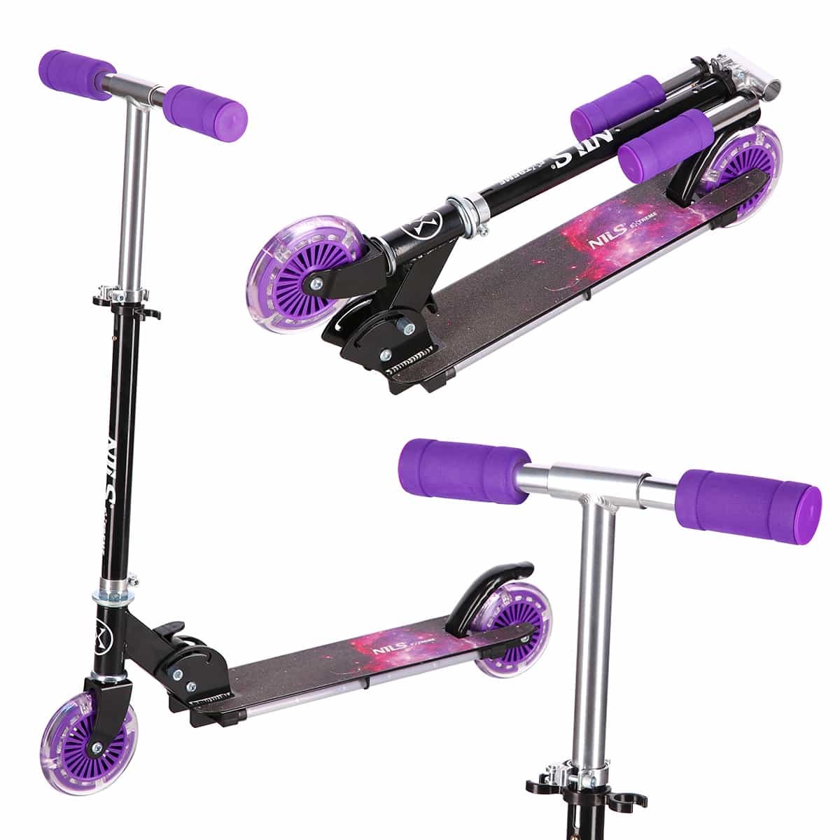 NILS EXTREME HD025 LED - Purple Scooter for Kids 3
