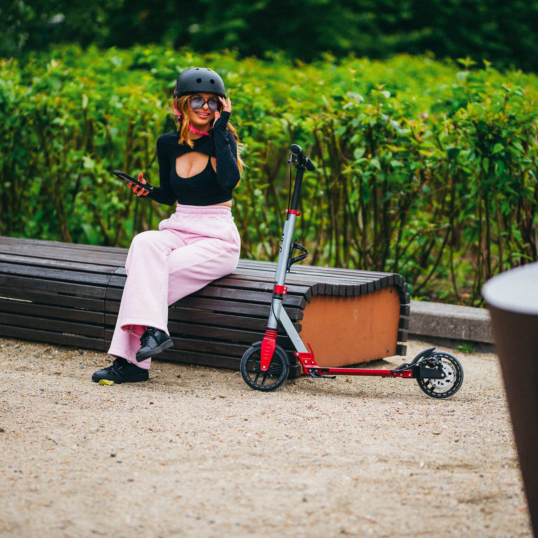 Nils Extreme HM122T LED Scooter with disc brake pink 6