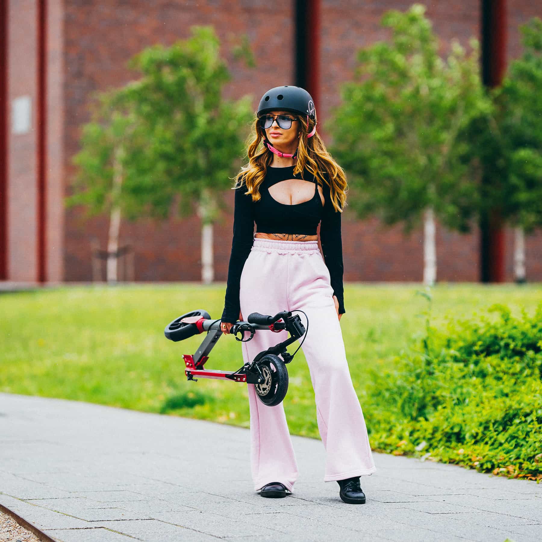 Nils Extreme HM122T LED Scooter with disc brake pink 7