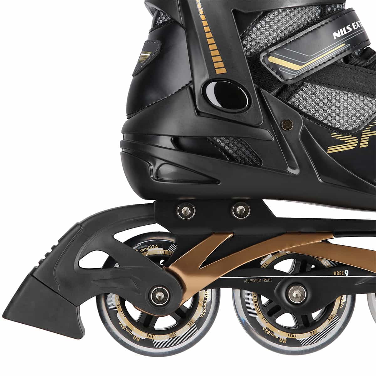 Nils Extreme NA2150 black and gold roller skates size 41 5