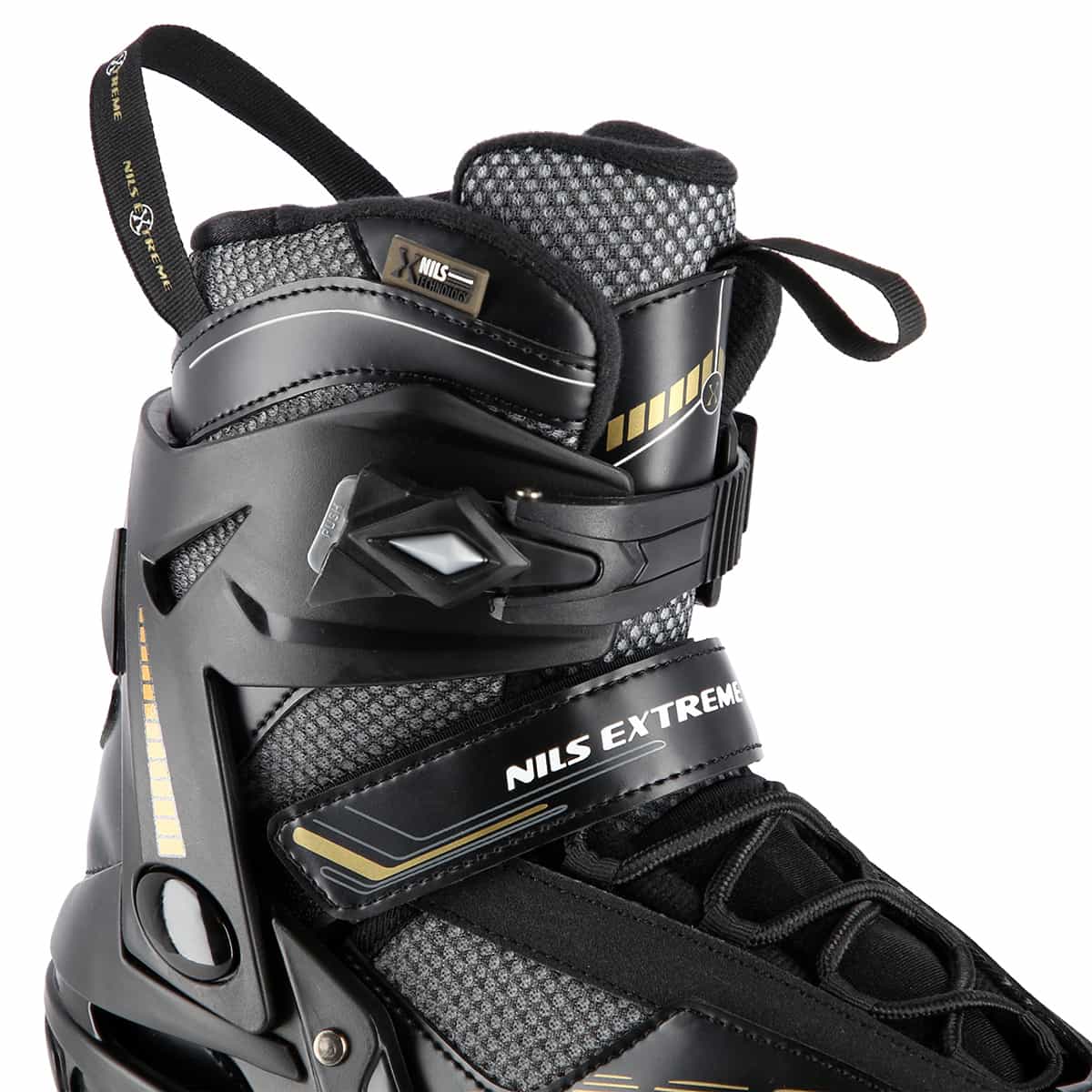 Nils Extreme NA2150 black and gold roller skates size 41 8