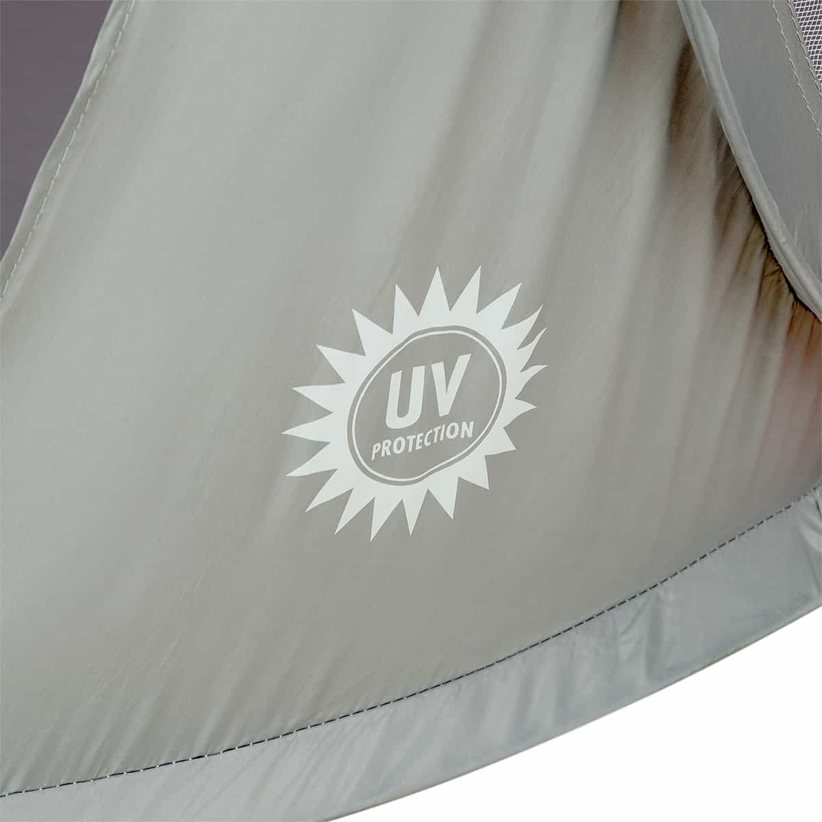 Red and gray self-deploying beach tent with floor Nils Camp 10