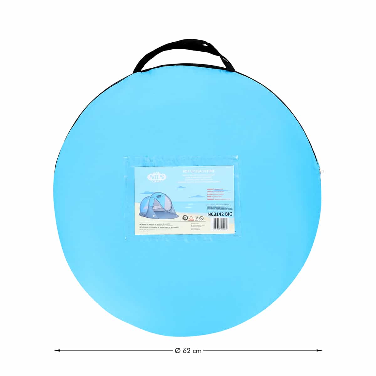 NILS Blue self-folding beach tent with floor 4