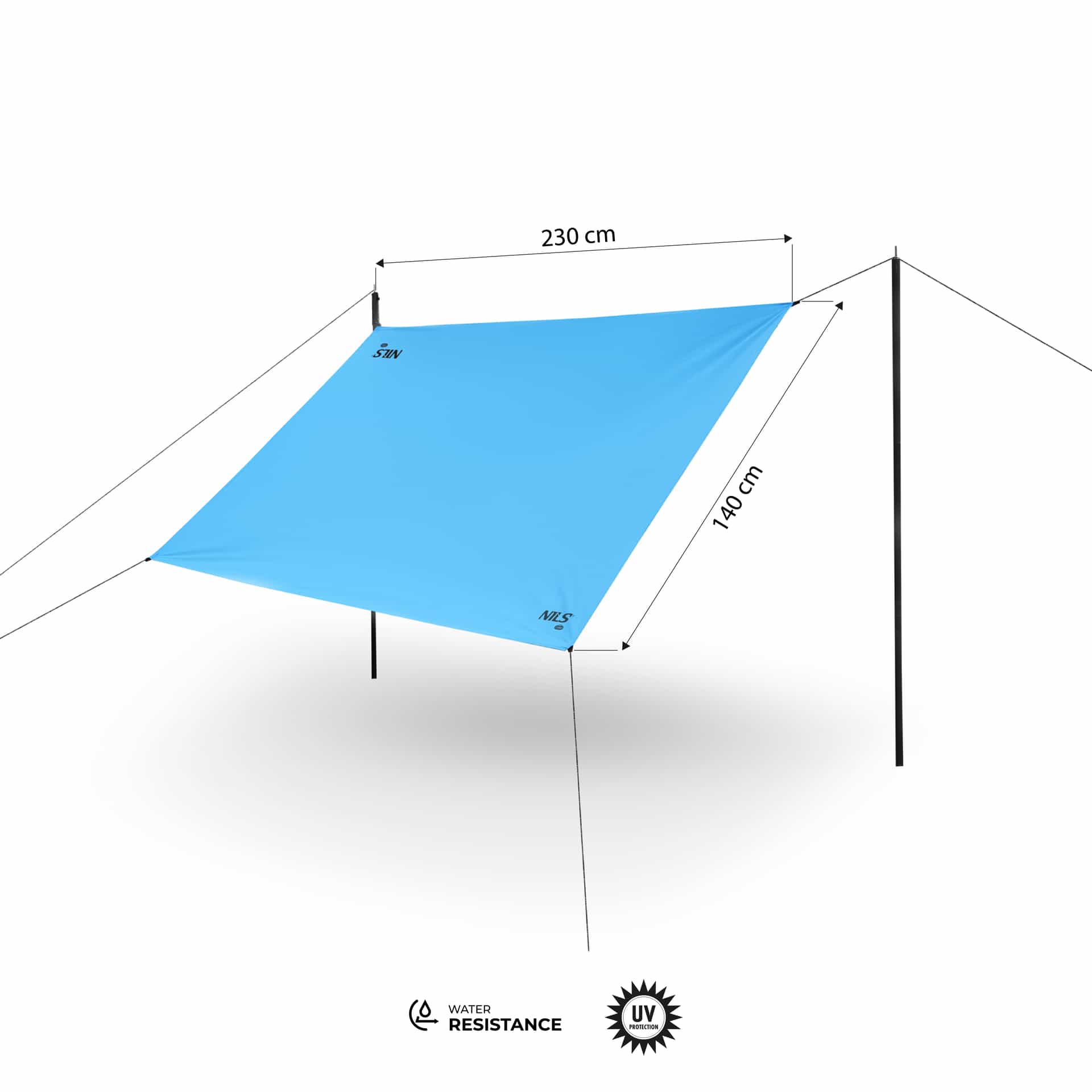 NILS CAMP NC17111 - Bivouac Camping Tarp 230x140 cm blue 4