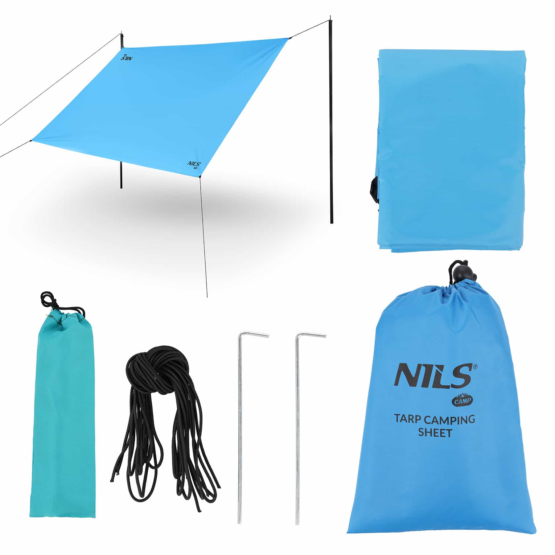 NILS CAMP NC17111 - Bivouac Camping Tarp 230x140 cm blue 5