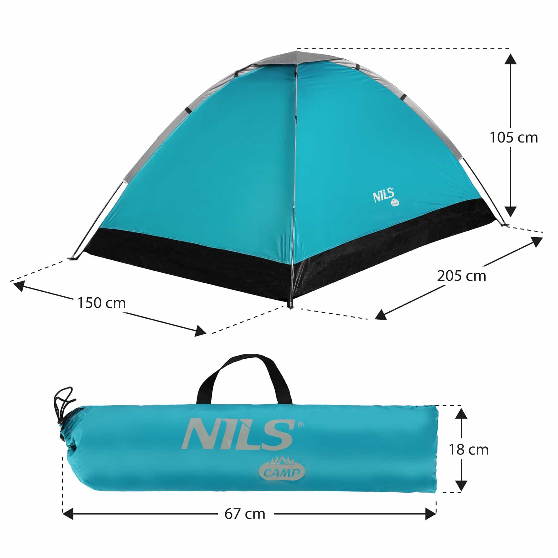 Nils Camp NC3021 - Camping tent for 2 people blue 4