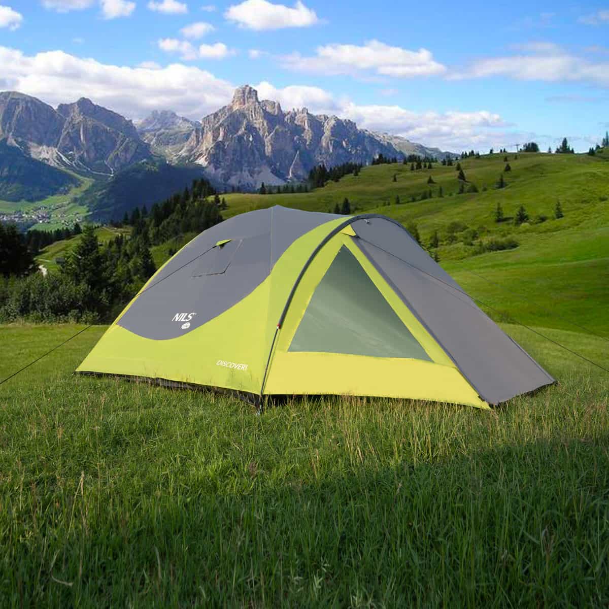 Nils Camp Discovery - green-gray camping tent for 4 people 5