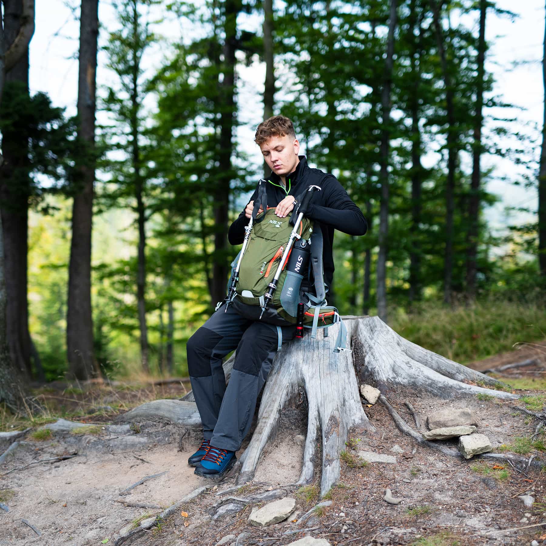 Nils Camp Hiking Backpack Rambler 40L - Green companion for every adventure 9