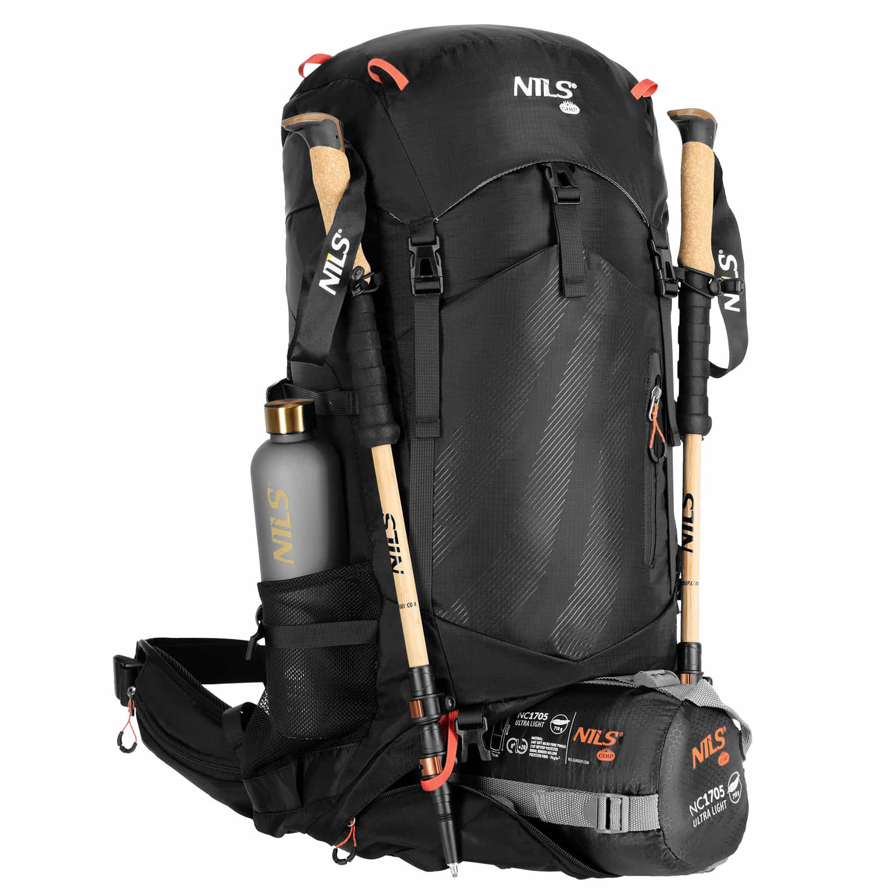 Nils Camp NC1992 Tourist Backpack Nordkapp 65L - black, perfect for expeditions 9