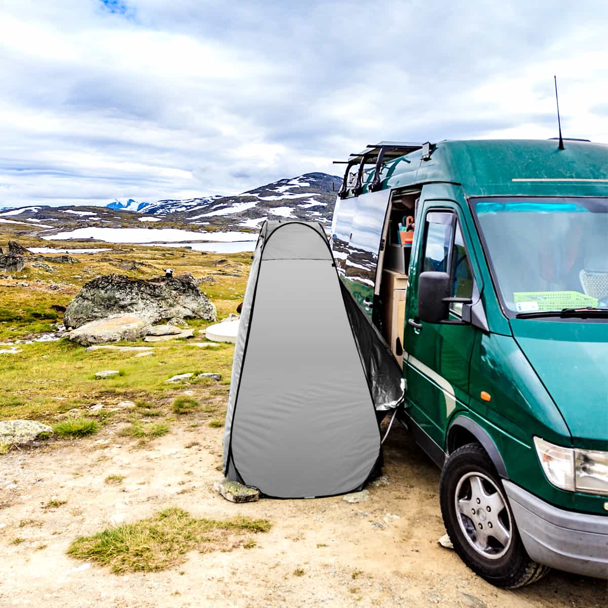 NILS CAMP Grey portable changing room - perfect for beach and camping 5