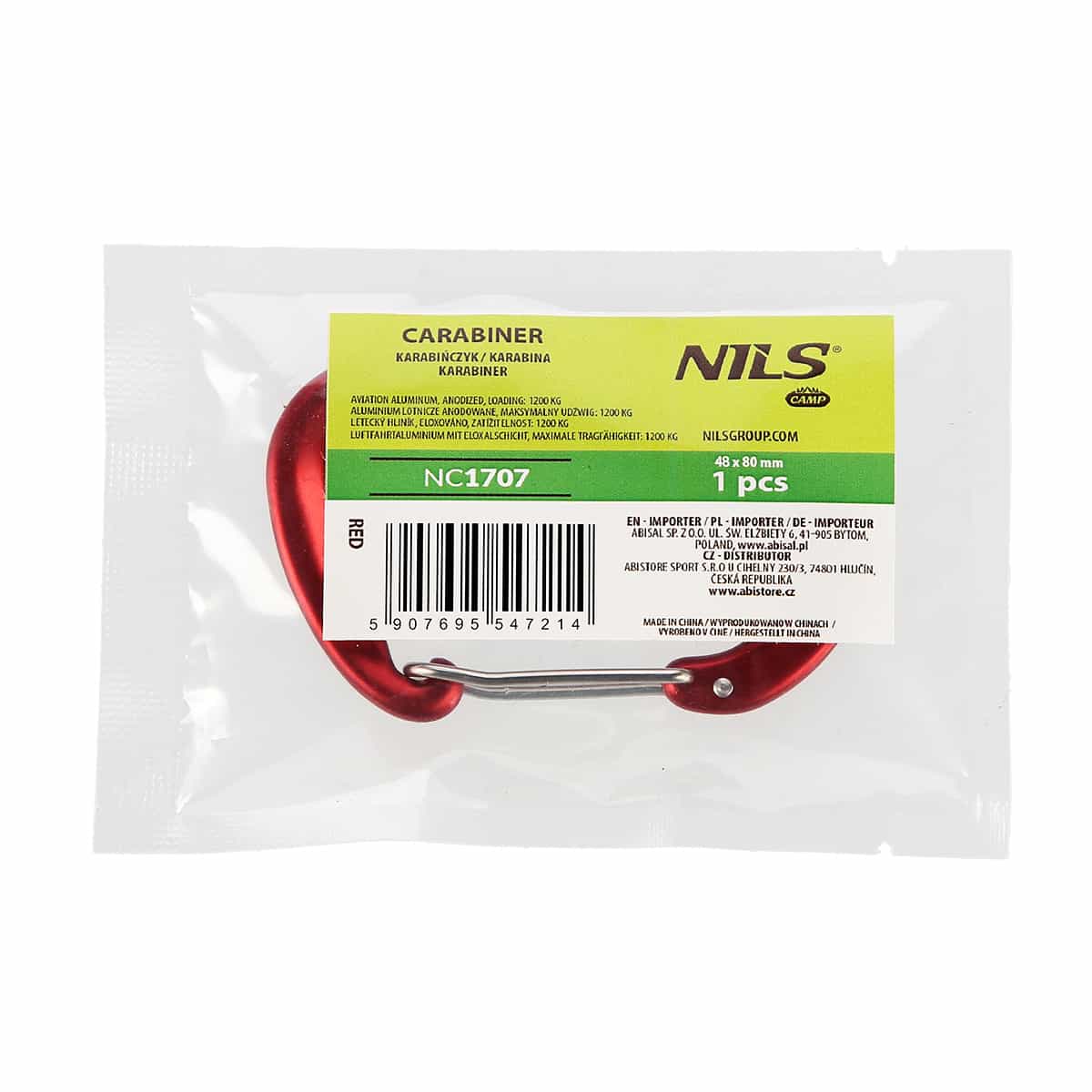 NILS CAMP Red Aluminum Carabiner 12KN - reliable in every situation 5