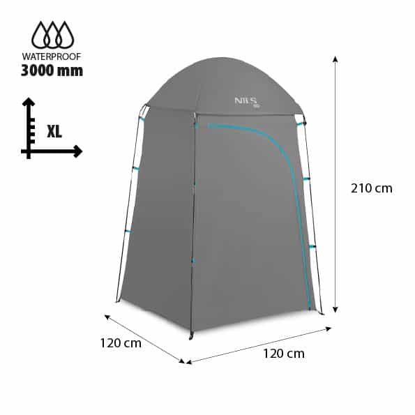 Nils Camp NC3025 Tourist changing room XL grey - ideal for camping 4