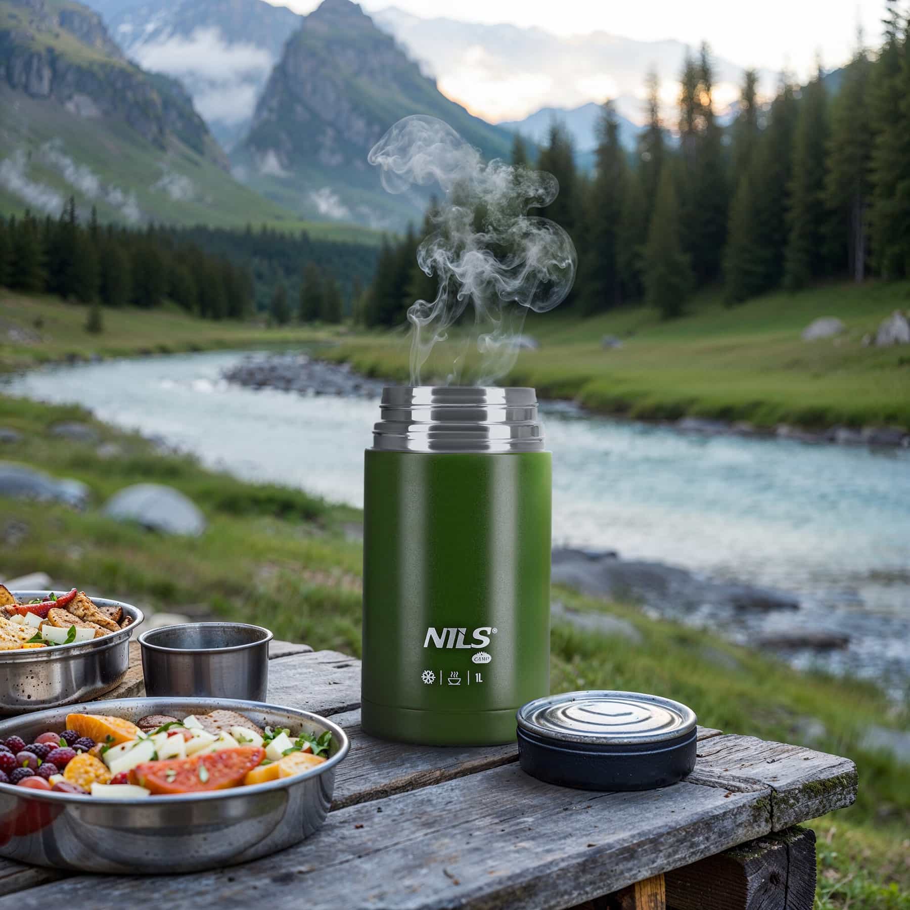 Nils Camp Food Thermos NC3802 - 1000ml green, perfect for any season 5