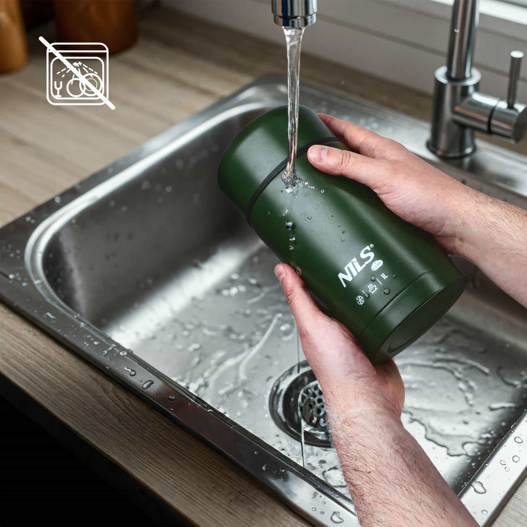 Nils Camp Food Thermos NC3802 - 1000ml green, perfect for any season 6