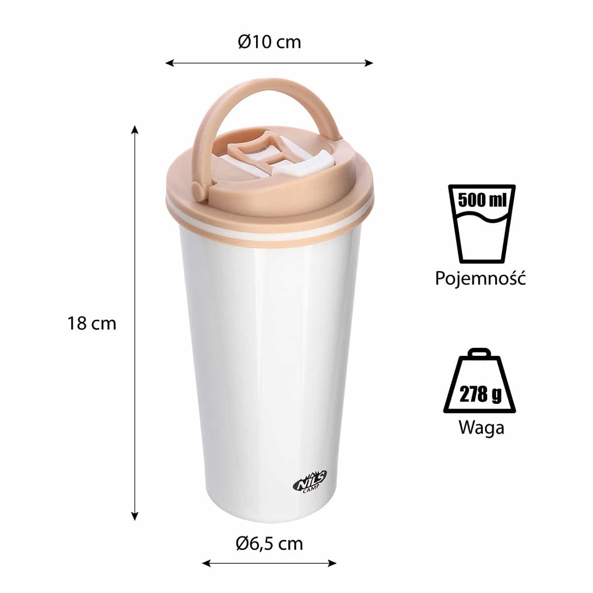 Nils Camp White thermal mug NCB18 - perfect for trips 6
