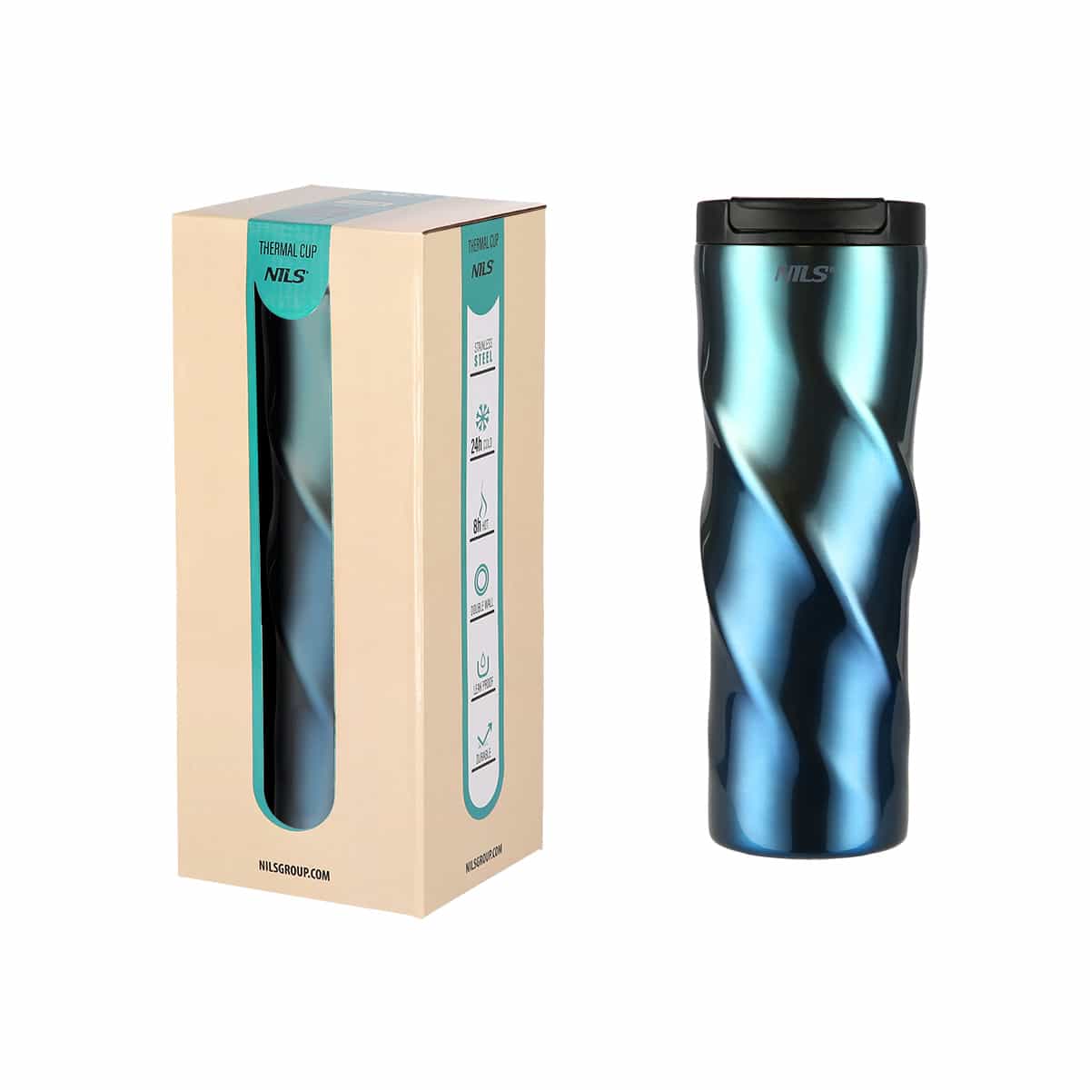 Nils Blue Thermal Mug 500 ml - perfect for travel 2