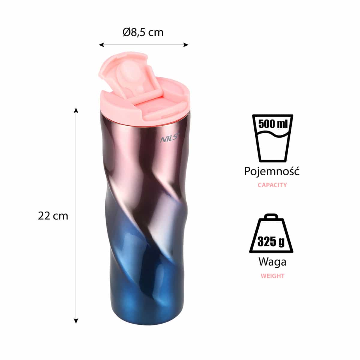 Nils NCB22 Pink Thermal Mug 500 ml - perfect for any occasion 5