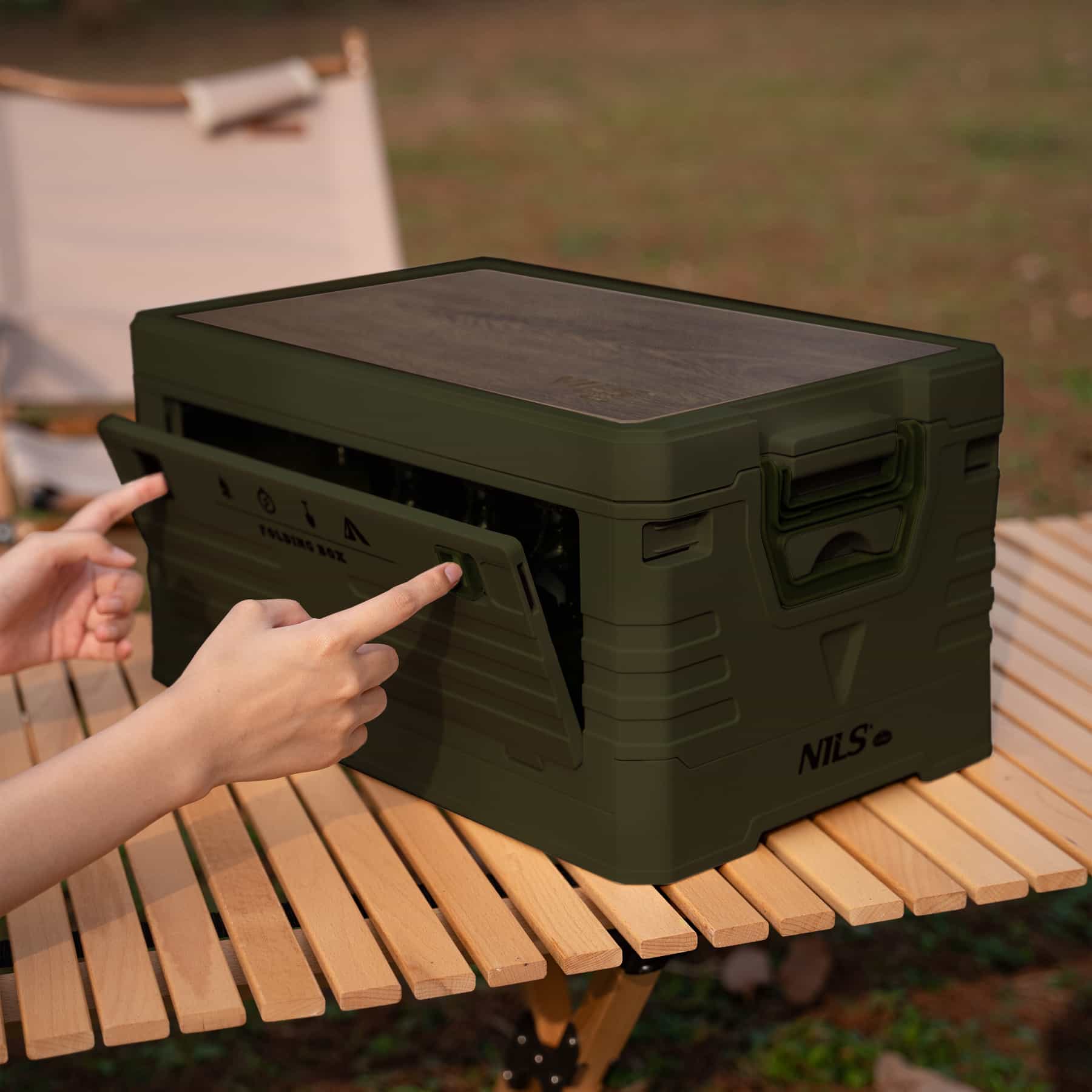 Nils Camp Foldable Camping Box with Table Function 2in1 green 5
