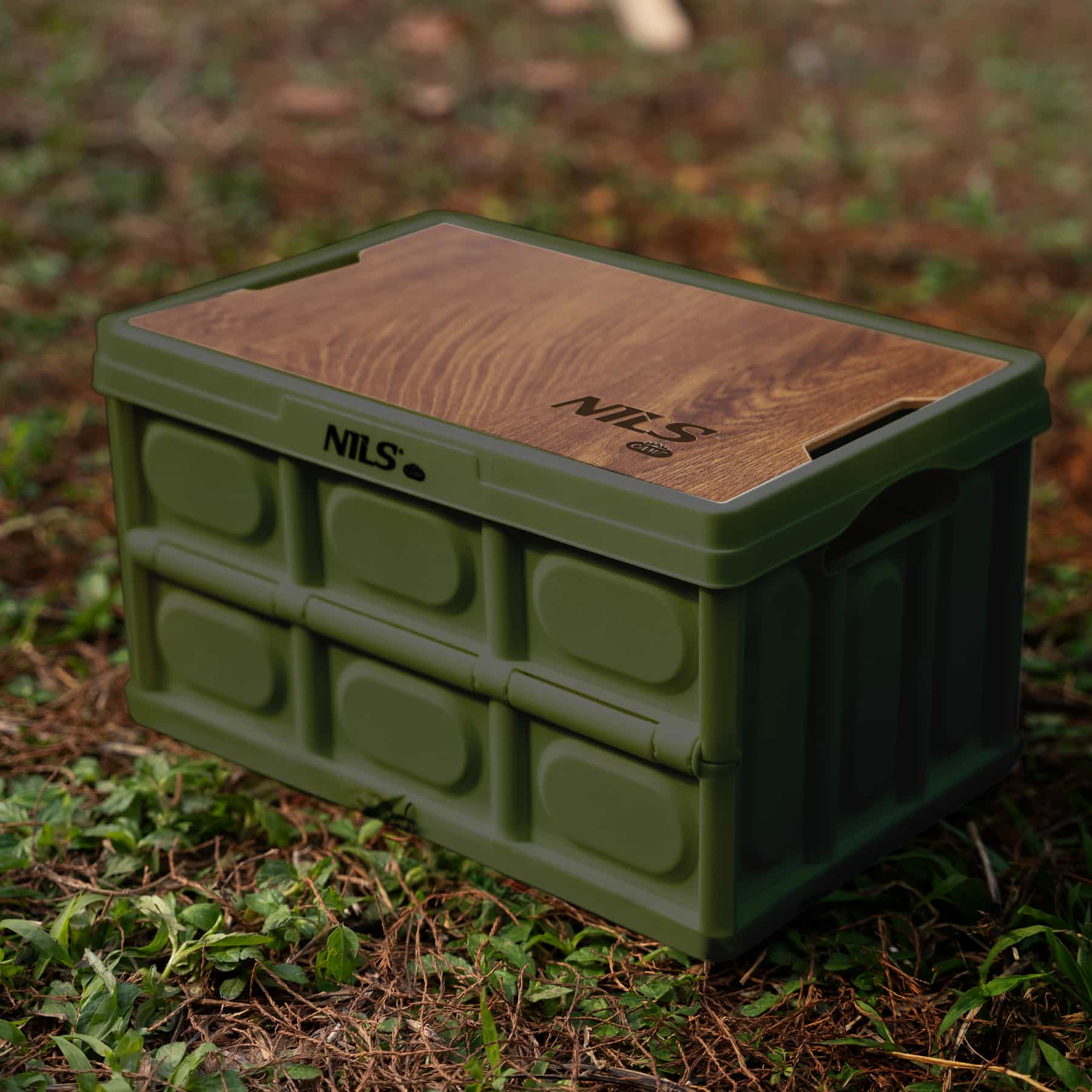 Foldable camping box green with table function 2in1 Nils Camp 7