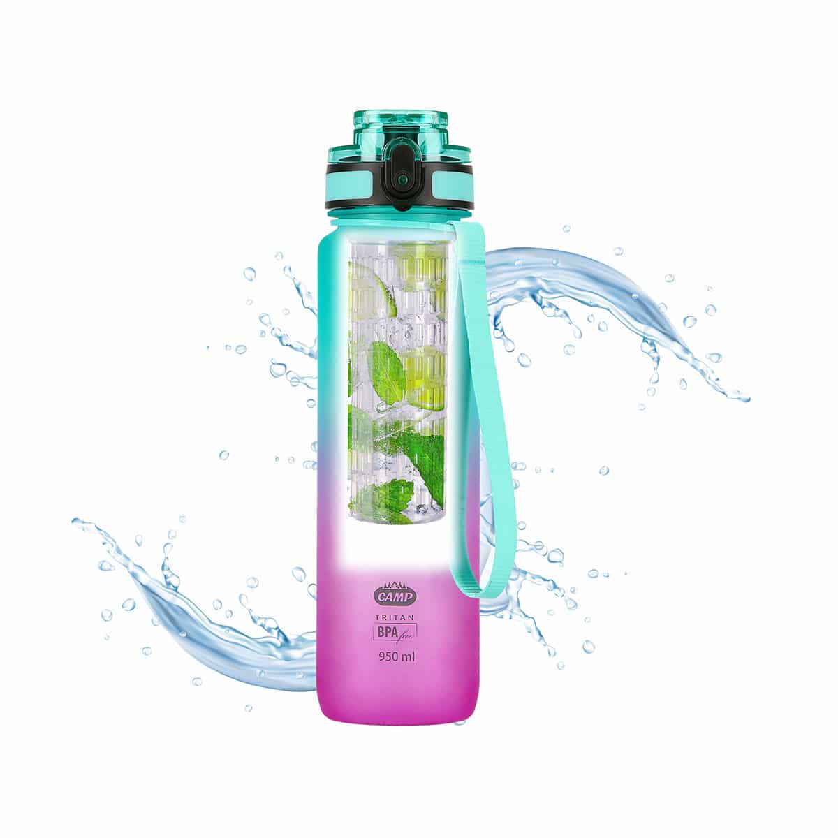 Nils Camp Tritan bottle green-pink 950 ml - perfect for everyday use 9