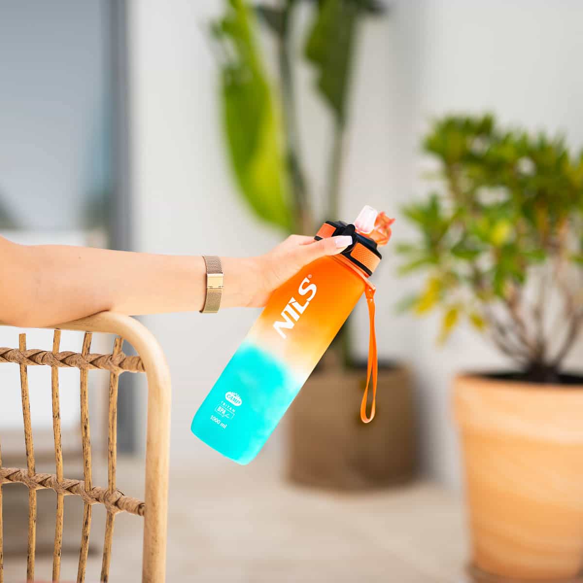 Nils Camp Tritan Bottle NCD68 1000 ml orange-blue 4