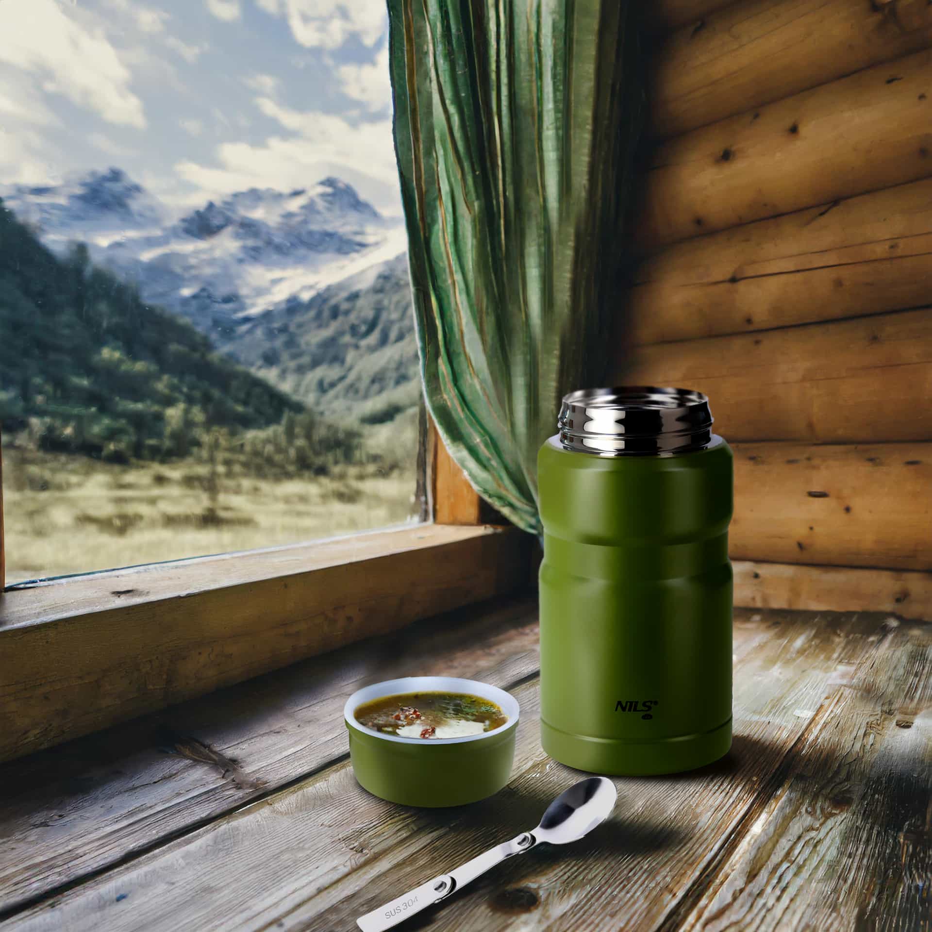 Nils Camp NCT02 - Food Thermos 750 ml with Folding Spoon 10