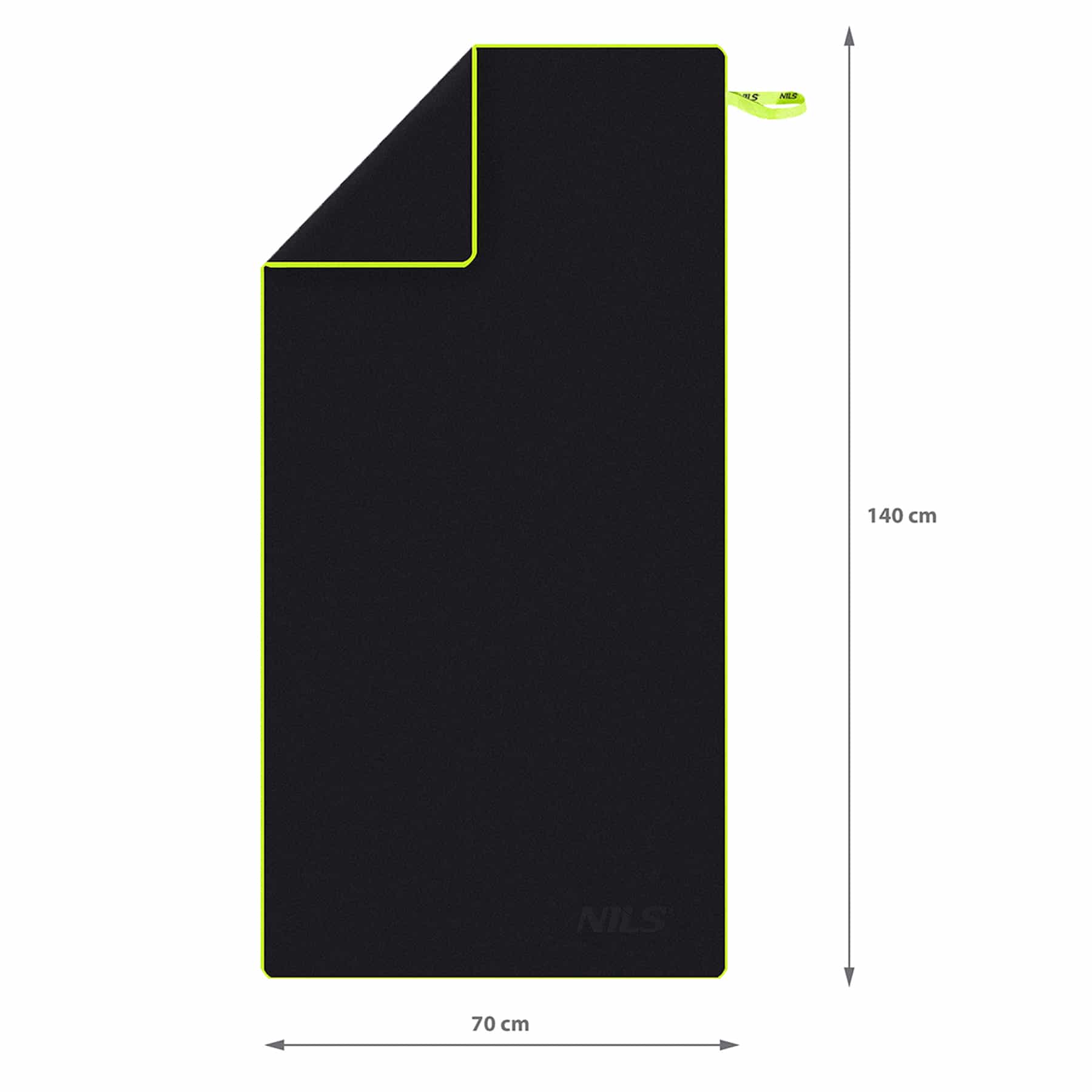 Nils Black Microfiber Towel - Ideal for pool and camping 10