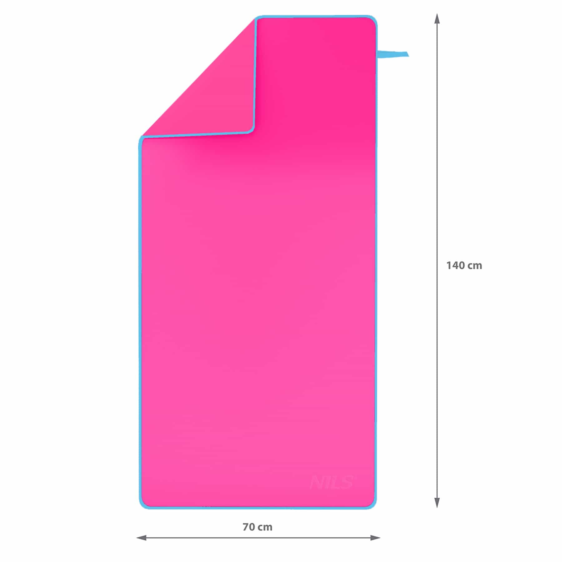 Nils Pink Microfiber Towel 140x70 cm - Lightweight and compact 8