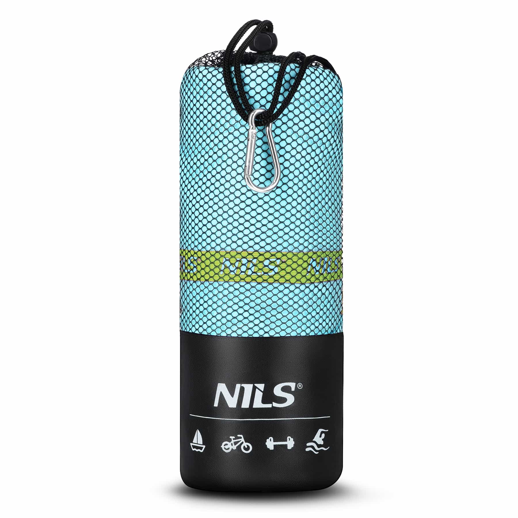 Nils NCR12 - Light blue Microfiber Towel 180x100 cm perfect for travel 7