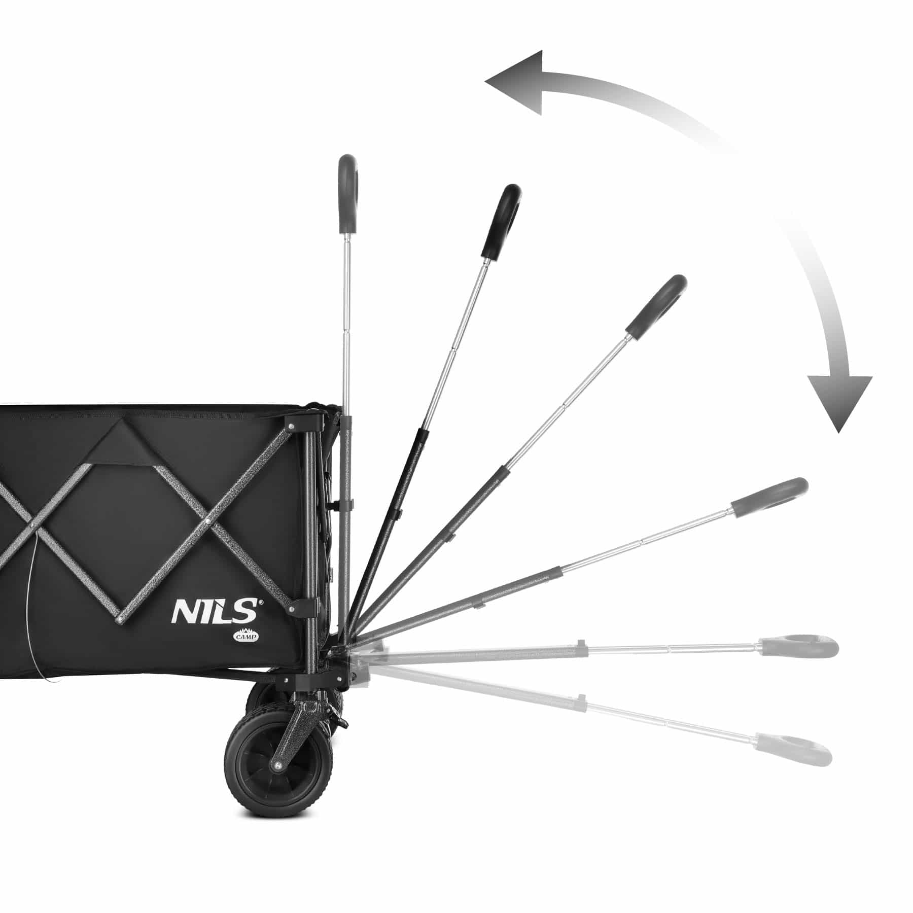 Nils Camp Foldable Wagon Black XXL 180L - perfect for camping and garden 8