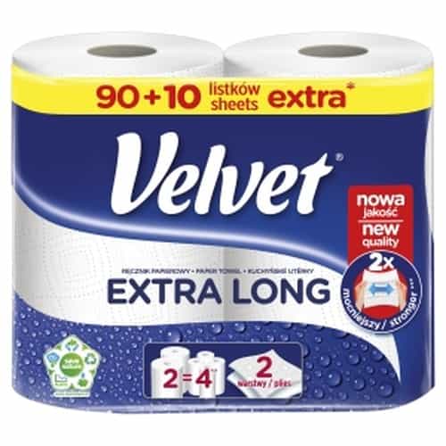 Velvet Extra Long Paper Kitchen Towels 2 rolls 1