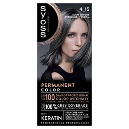 Syoss Hair Dye Smoky Chrome 4-15 - permanent coloration for beautiful hair 1