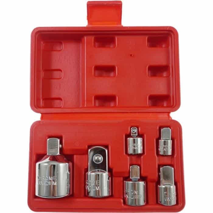 Set of reduction adapters for socket wrenches 6 pieces 6