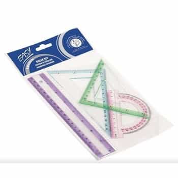 Easy Drawing Set - Ruler, set squares, and protractor for precise drawings 3