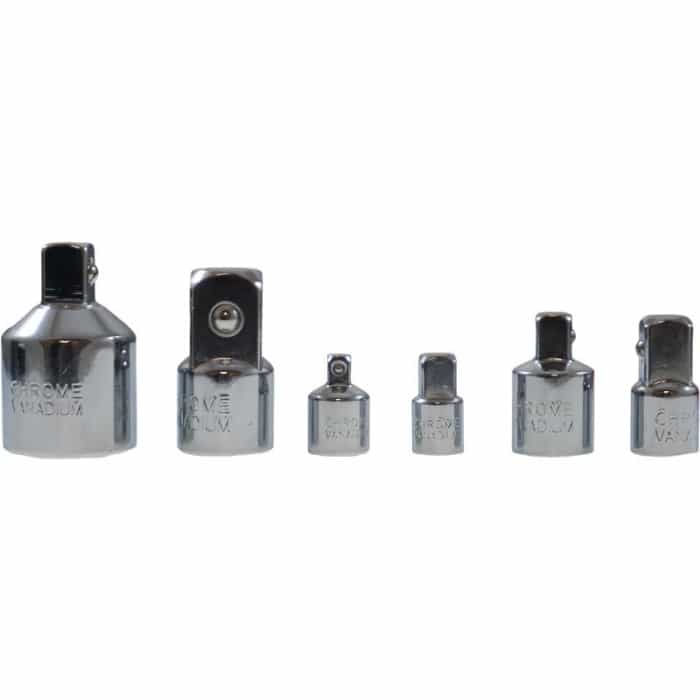 Set of reduction adapters for socket wrenches 6 pieces 9