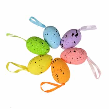 Speckled eggs 6 pieces with pendants - ideal as a gift 2