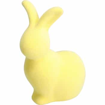 Rabbit Figurine Sitting - dolomite decoration with flocked finish 2