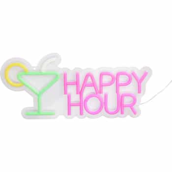 Koopman LED Neon Happy Hour - wall decoration 35 cm 2