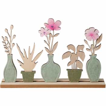 Flower decoration wood and felt - perfect decoration for home 2